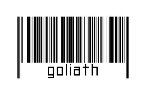 Digitalization concept. Barcode of black horizontal lines with inscription go Illustrazione stock