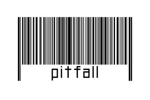 Digitalization concept. Barcode of black horizontal lines with inscription pi Illustrazione stock