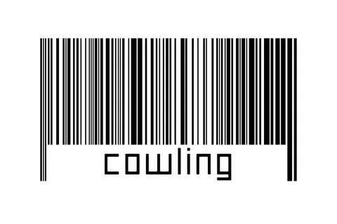 Digitalization concept. Barcode of black horizontal lines with inscription co 스톡 일러스트