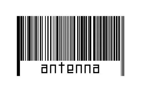 Digitalization concept. Barcode of black horizontal lines with inscription an Illustrazione stock