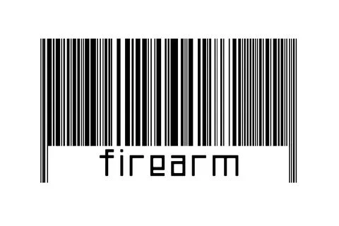 Digitalization concept. Barcode of black horizontal lines with inscription fi Stock Illustration