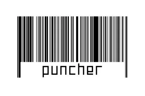 Digitalization concept. Barcode of black horizontal lines with inscription pu Illustrazione stock