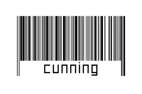 Digitalization concept. Barcode of black horizontal lines with inscription cu Stock Illustration