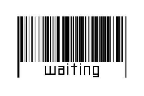 Digitalization concept. Barcode of black horizontal lines with inscription wa Illustrazione stock