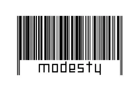 Digitalization concept. Barcode of black horizontal lines with inscription mo Illustrazione stock