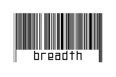 Digitalization concept. Barcode of black horizontal lines with inscription br Stock Illustration