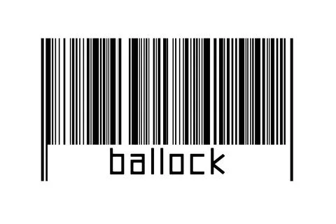 Digitalization concept. Barcode of black horizontal lines with inscription ba Illustrazione stock