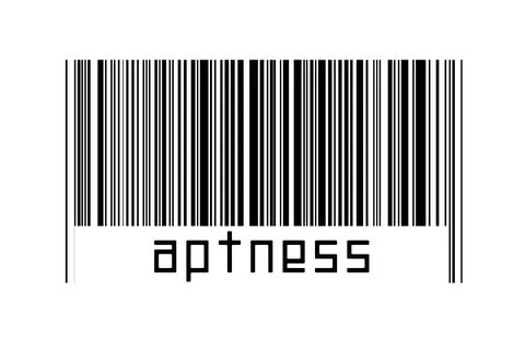 Digitalization concept. Barcode of black horizontal lines with inscription ap 스톡 일러스트