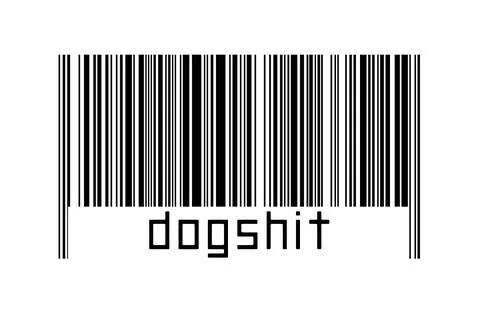 Digitalization concept. Barcode of black horizontal lines with inscription do Illustrazione stock