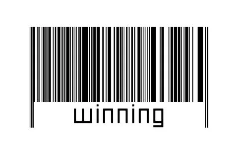 Digitalization concept. Barcode of black horizontal lines with inscription wi Illustrazione stock