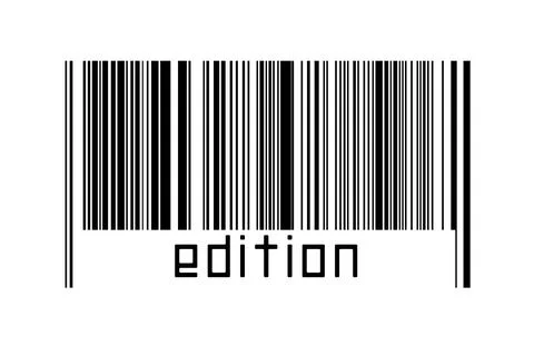 Digitalization concept. Barcode of black horizontal lines with inscription ed Stock Illustration