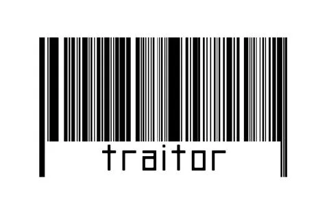 Digitalization concept. Barcode of black horizontal lines with inscription tr Illustrazione stock
