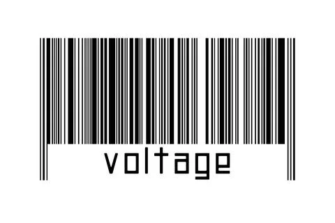 Digitalization concept. Barcode of black horizontal lines with inscription vo 스톡 일러스트