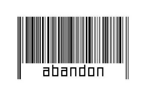 Digitalization concept. Barcode of black horizontal lines with inscription ab Stock Illustration