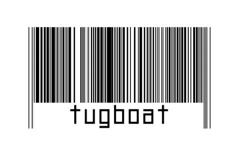 Digitalization concept. Barcode of black horizontal lines with inscription tu 스톡 일러스트