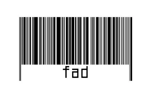 Digitalization concept. Barcode of black horizontal lines with inscription fa Stock Illustration