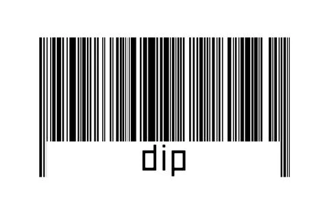 Digitalization concept. Barcode of black horizontal lines with inscription di Stock Illustration
