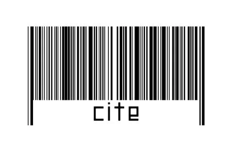 Digitalization concept. Barcode of black horizontal lines with inscription ci 스톡 일러스트