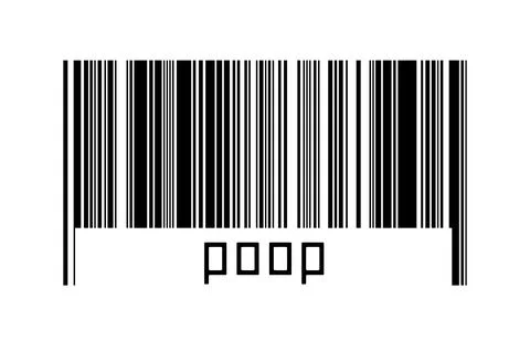 Digitalization concept. Barcode of black horizontal lines with inscription po Stock-Illustration