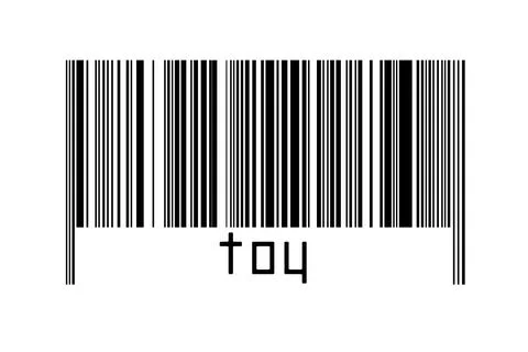 Digitalization concept. Barcode of black horizontal lines with inscription to Stock Illustration