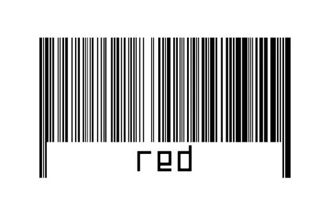Digitalization concept. Barcode of black horizontal lines with inscription re Illustrazione stock