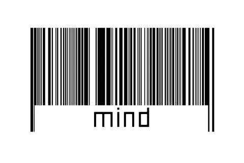Digitalization concept. Barcode of black horizontal lines with inscription mi Stockillustratie
