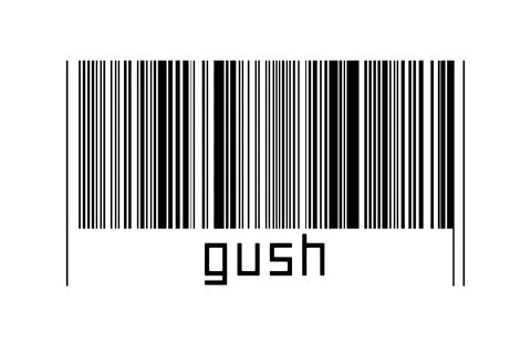Digitalization concept. Barcode of black horizontal lines with inscription gu Illustrazione stock