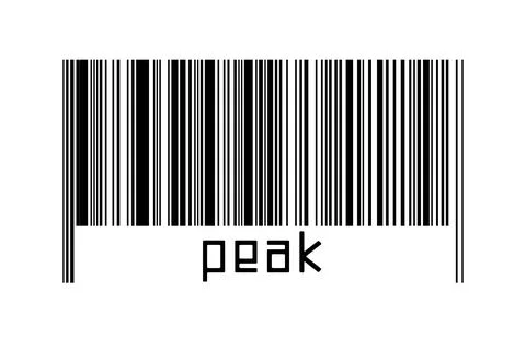 Digitalization concept. Barcode of black horizontal lines with inscription pe Stock Illustration