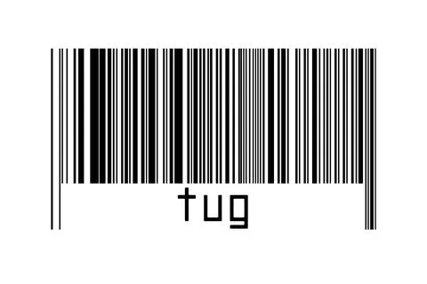 Digitalization concept. Barcode of black horizontal lines with inscription tu Stock Illustration