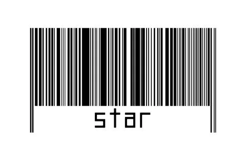 Digitalization concept. Barcode of black horizontal lines with inscription st 스톡 일러스트