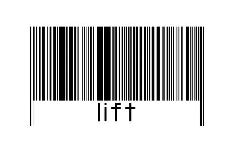 Digitalization concept. Barcode of black horizontal lines with inscription li Illustrazione stock