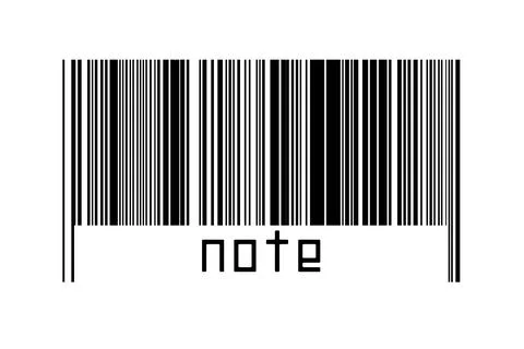 Digitalization concept. Barcode of black horizontal lines with inscription no Stock Illustration