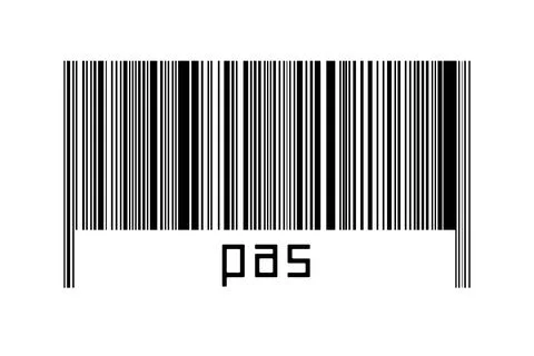 Digitalization concept. Barcode of black horizontal lines with inscription pa 스톡 일러스트