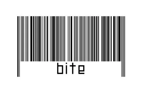 Digitalization concept. Barcode of black horizontal lines with inscription bi Stock Illustration
