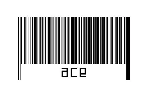 Digitalization concept. Barcode of black horizontal lines with inscription ac 스톡 일러스트