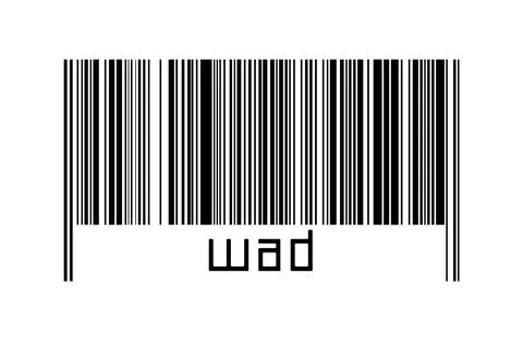 Digitalization concept. Barcode of black horizontal lines with inscription wa イラスト素材