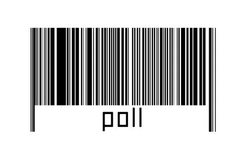 Digitalization concept. Barcode of black horizontal lines with inscription po Illustrazione stock