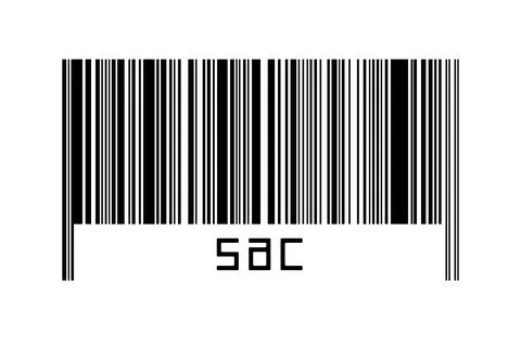 Digitalization concept. Barcode of black horizontal lines with inscription sa 스톡 일러스트