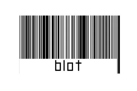 Digitalization concept. Barcode of black horizontal lines with inscription bl Illustrazione stock