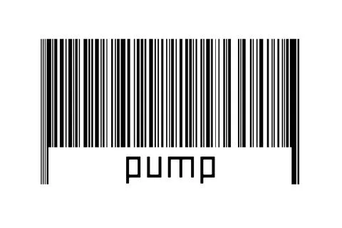 Digitalization concept. Barcode of black horizontal lines with inscription pu イラスト素材