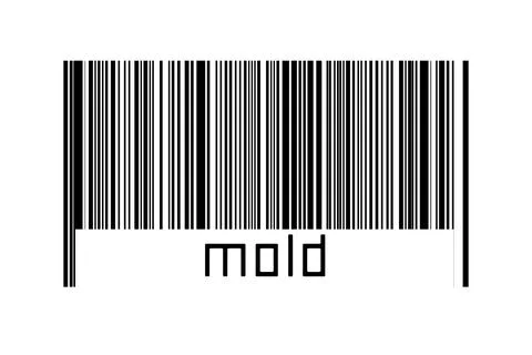 Digitalization concept. Barcode of black horizontal lines with inscription mo イラスト素材