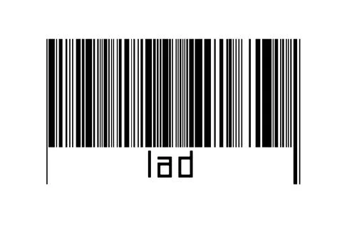 Digitalization concept. Barcode of black horizontal lines with inscription la イラスト素材