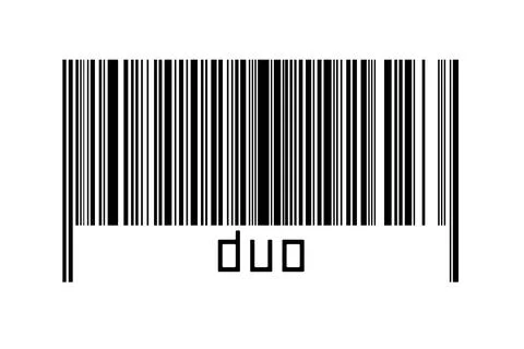 Digitalization concept. Barcode of black horizontal lines with inscription du Stock Illustration