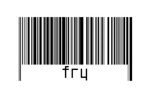 Digitalization concept. Barcode of black horizontal lines with inscription fr Stock-Illustration