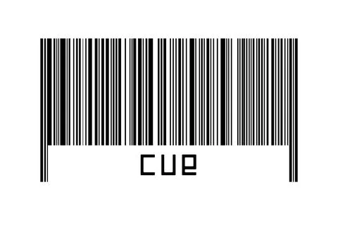 Digitalization concept. Barcode of black horizontal lines with inscription cu イラスト素材