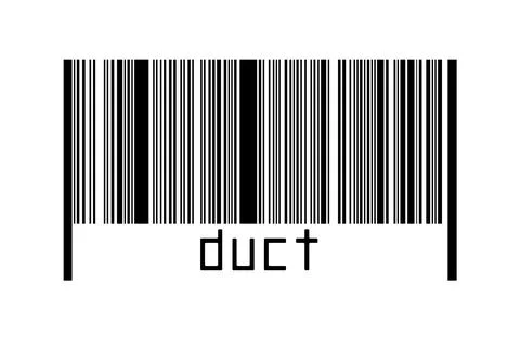 Digitalization concept. Barcode of black horizontal lines with inscription du Illustrazione stock