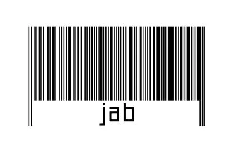 Digitalization concept. Barcode of black horizontal lines with inscription ja イラスト素材