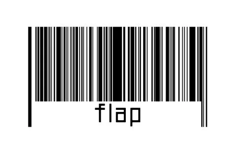 Digitalization concept. Barcode of black horizontal lines with inscription fl Stock Illustration