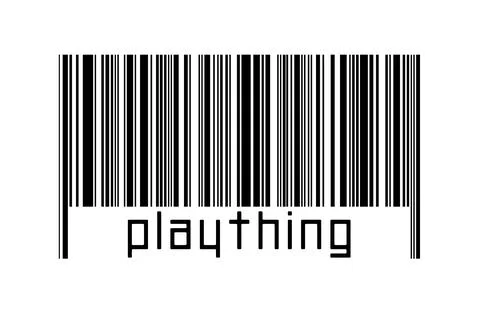 Digitalization concept. Barcode of black horizontal lines with inscription pl Stock Illustration