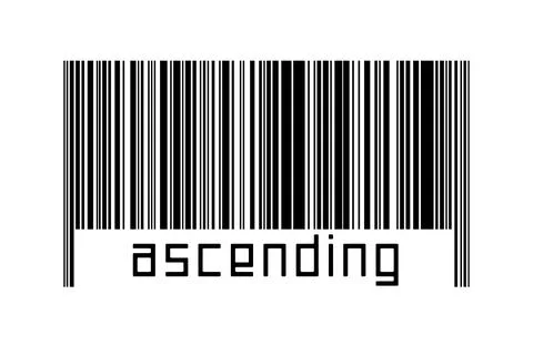 Digitalization concept. Barcode of black horizontal lines with inscription as 스톡 일러스트